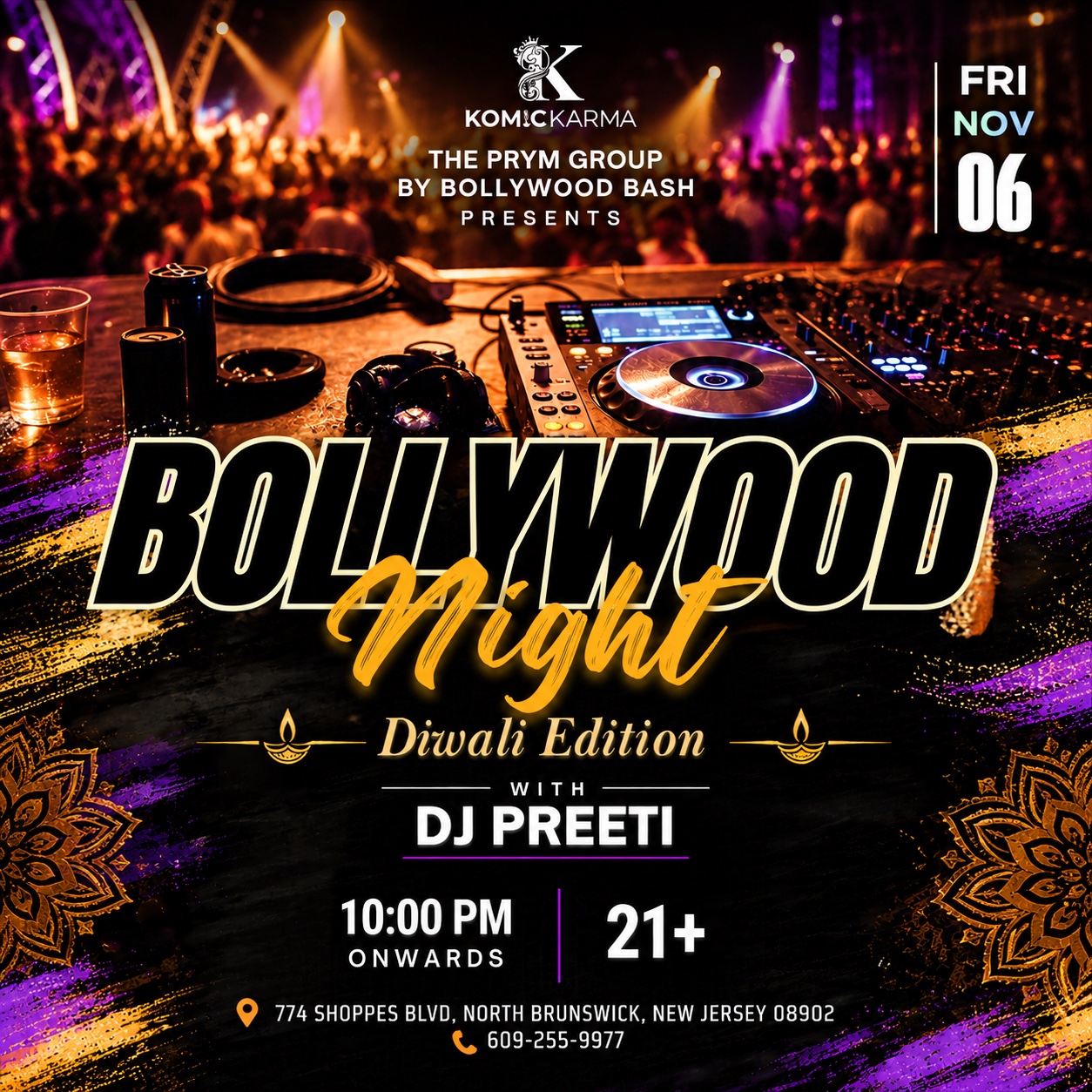 Bollywood diwali night dj preeti